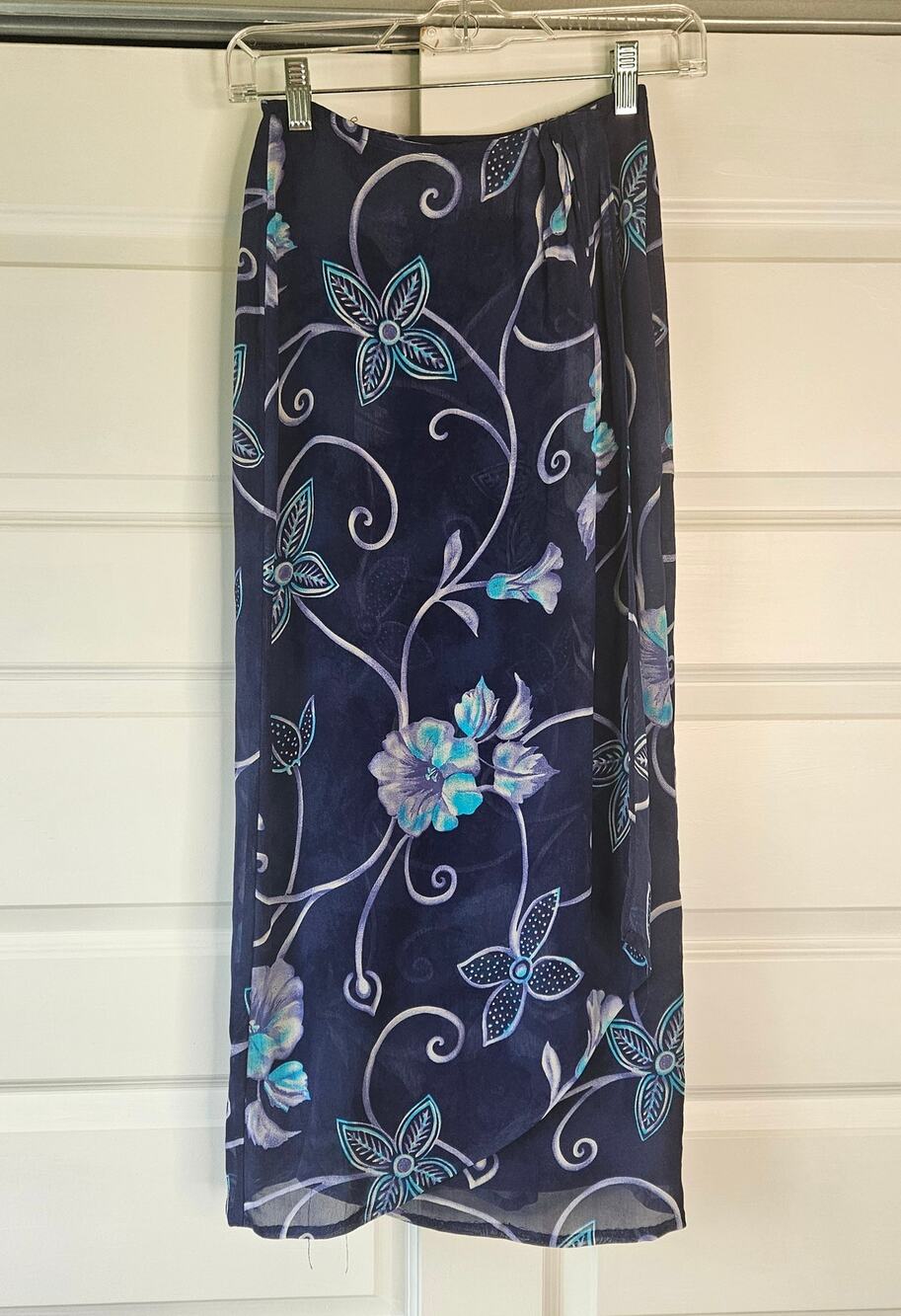 Vintage Classiques Entier Lined Sheer Rayon Wrap Maxi Skirt Petites Size 2P